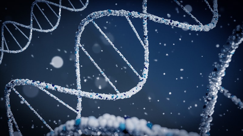 DNA double helix representing molecular biology and bioinformatics